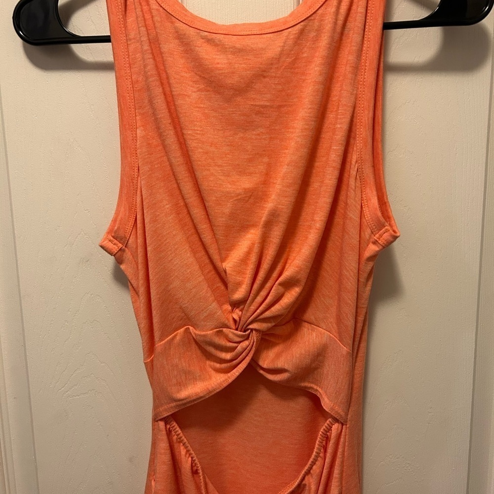 Orange Cutout Bodycon Dress - Picture 4 of 9